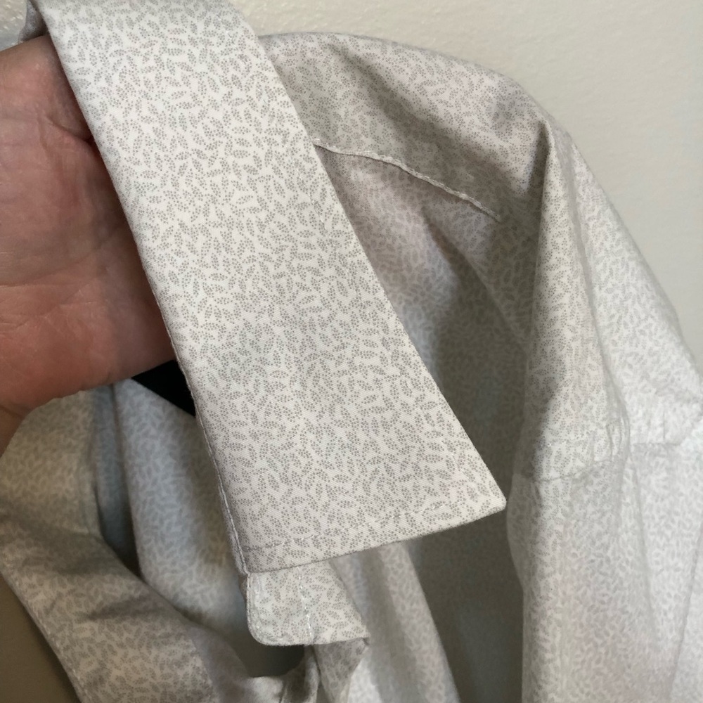 Joseph Abboud Men’s M 100% Cotton White/Gray Slim Fit Button-Down Collared Shirt - Picture 11 of 11